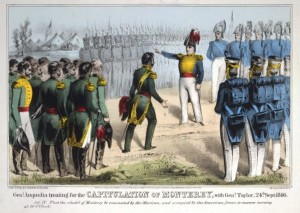 El General Pedro Ampudia pactando la capitulación de Monterrey con el General Zachary Taylor el 24 de septiembre de 1846